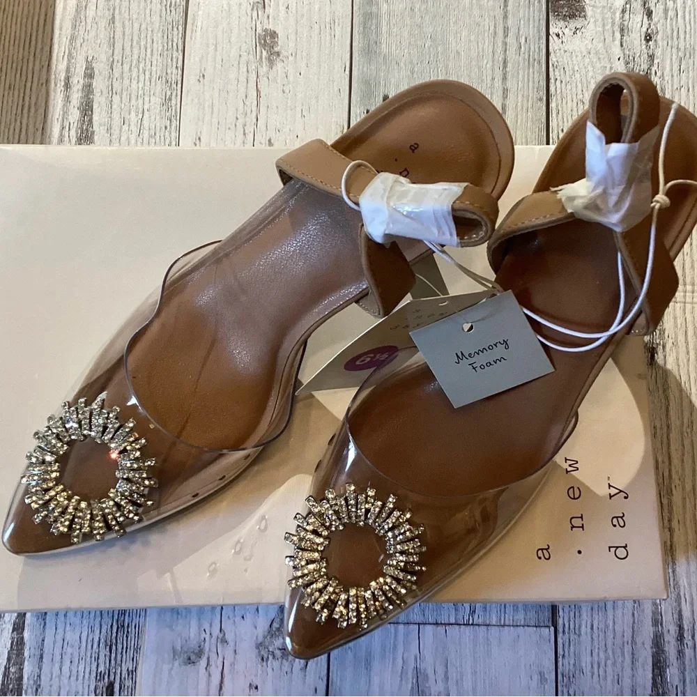 a new day Tan Heels with Crystal Embellishment - Picture 8 of 8